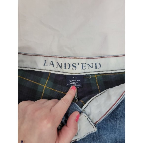 L.L. Bean Size 40 Lined Jeans Insulated Relaxed Fit Slightly Tapered Leg Cotton - Picture 5 of 12